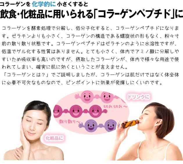 コラーゲンを化学的に小さくすると